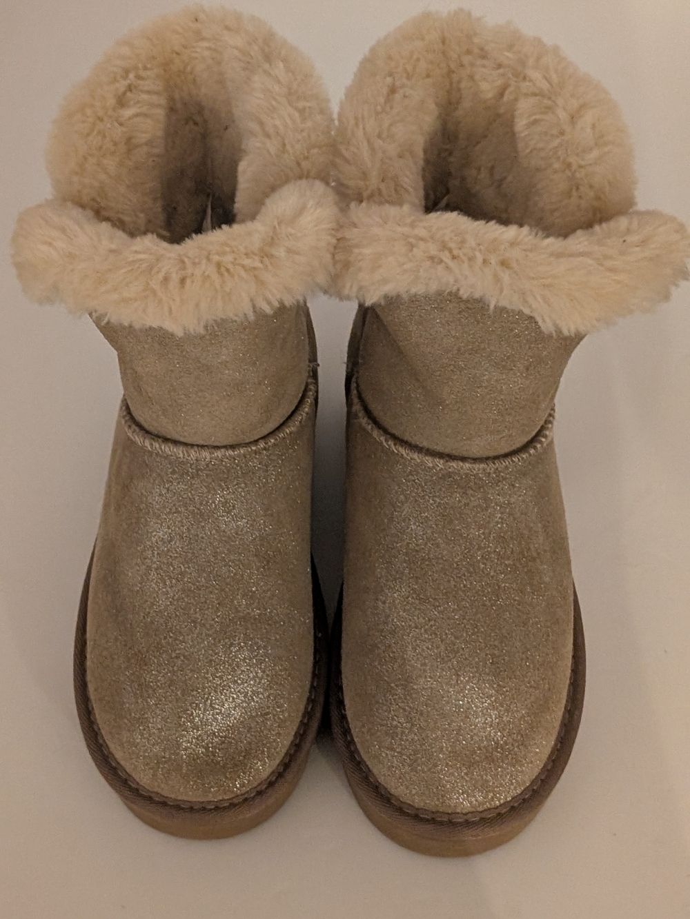 Style & Co. Sparkle Faux-Shearling Winter Boots in Light Beige